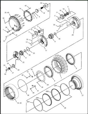 227-6116 227-6796 192-3237 de Reisversnellingsbak van Graafwerktuigtravel gearbox fit CAT320C 320CL